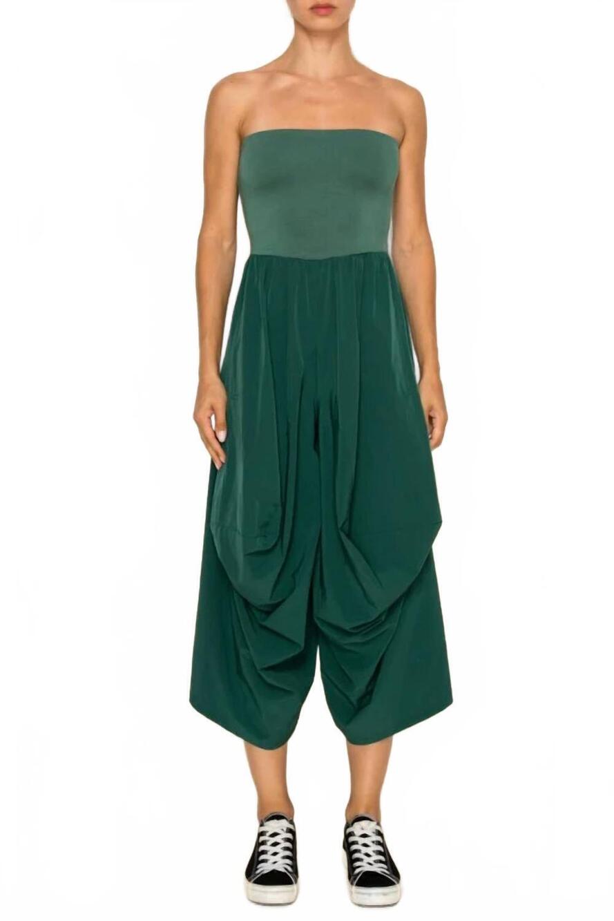 NEW THE GREII 2 way strapless jumpsuit in green